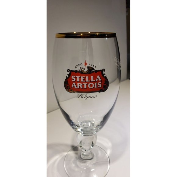 New Stella Artois Belgium Beer Glass 40cl 13oz  Gold Rim Item 100-903-430FSB-PS - Picture 2 of 5